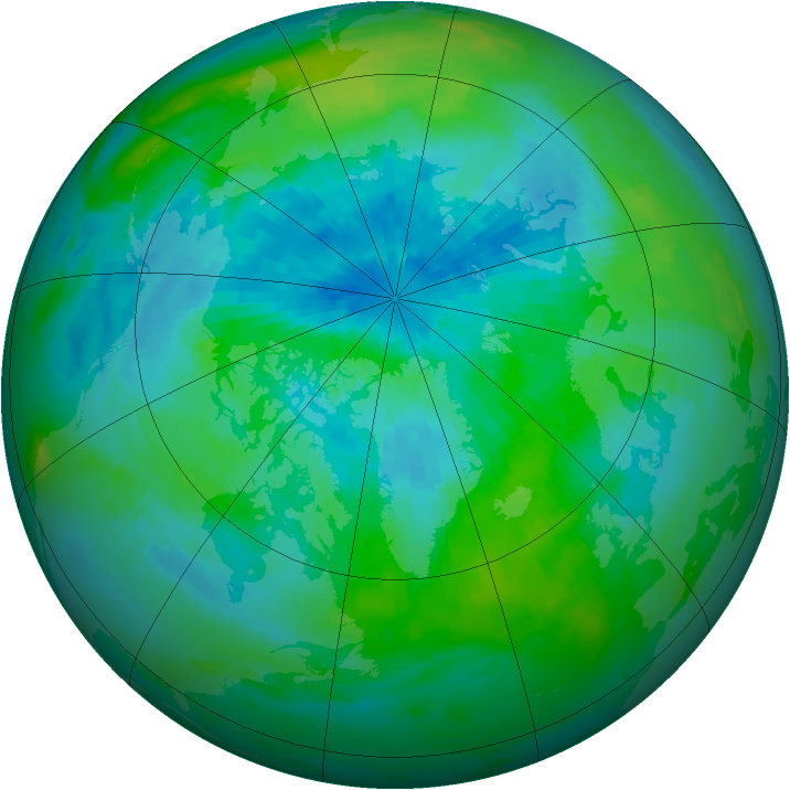 Arctic ozone map for 18 September 1989